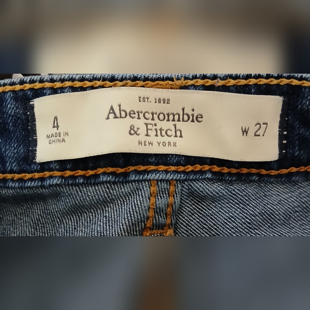 Abercrombie & Fitch Super Skinny High Rise Embellished Distressed Jeans - Picture 5 of 6
